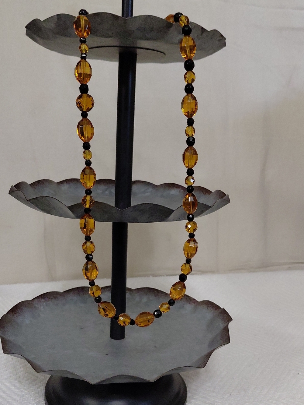 Vintage Amber Beaded Necklace